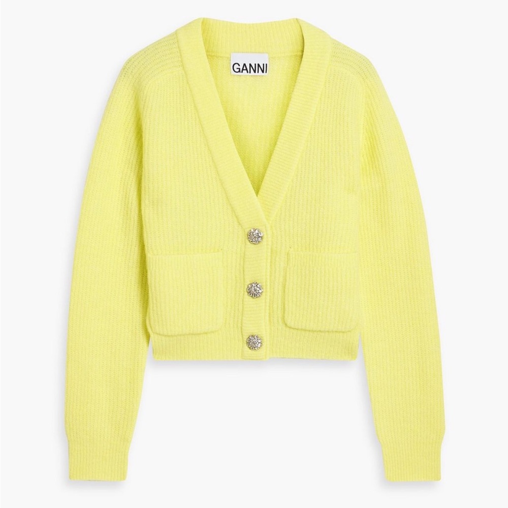 Ganni v-neck alpaca cardigan. Size XS worn once